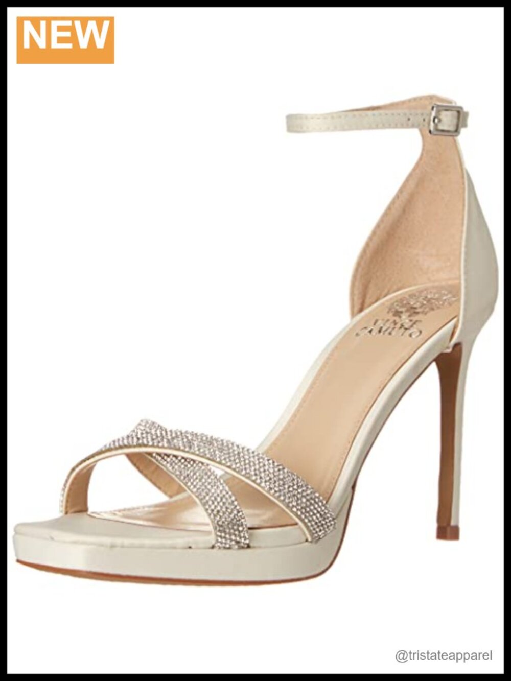 Vince Camuto Kalvira2 Satin Stiletto Heeled Sandal with Buckle Closure